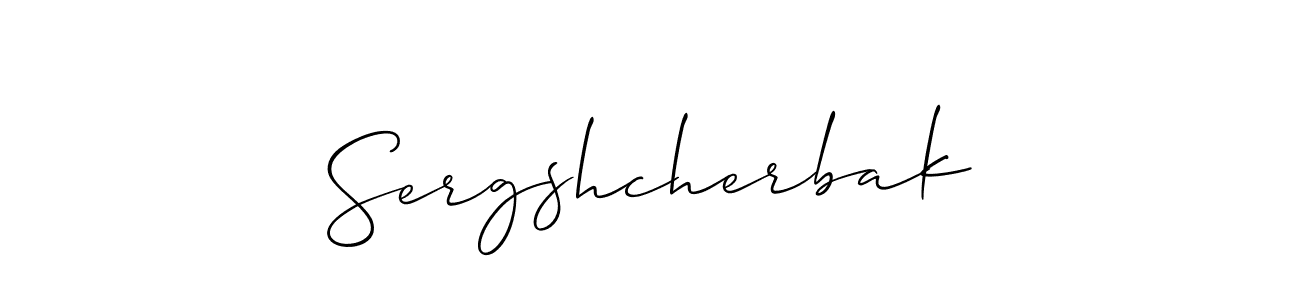 Also we have Sergshcherbak name is the best signature style. Create professional handwritten signature collection using Allison_Script autograph style. Sergshcherbak signature style 2 images and pictures png