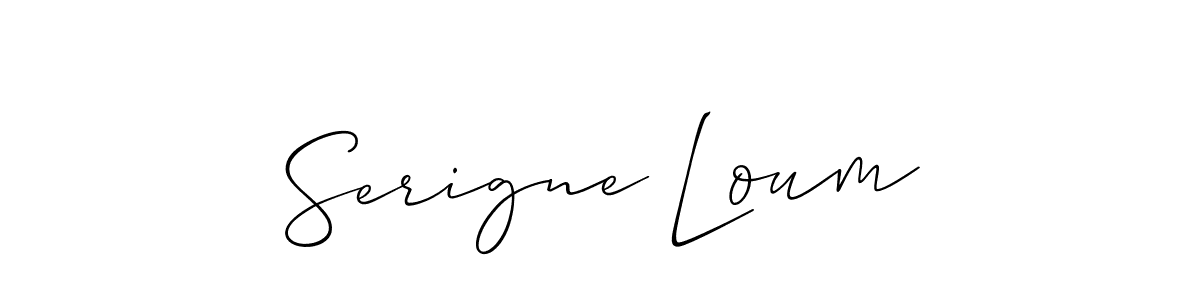 Serigne Loum stylish signature style. Best Handwritten Sign (Allison_Script) for my name. Handwritten Signature Collection Ideas for my name Serigne Loum. Serigne Loum signature style 2 images and pictures png