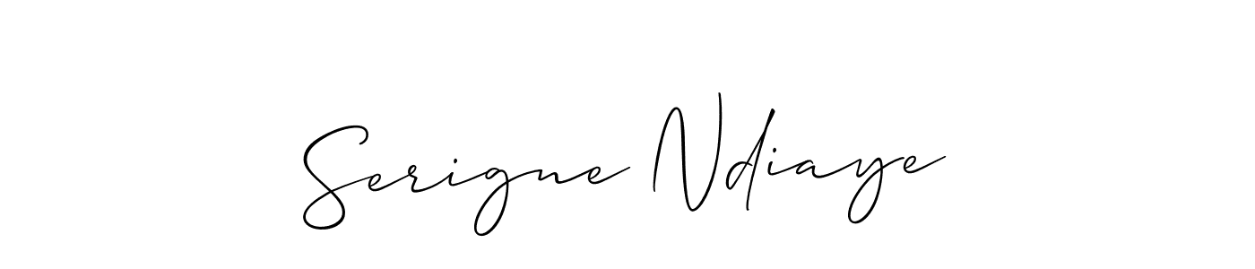 How to make Serigne Ndiaye name signature. Use Allison_Script style for creating short signs online. This is the latest handwritten sign. Serigne Ndiaye signature style 2 images and pictures png