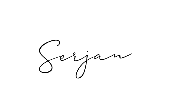 The best way (Allison_Script) to make a short signature is to pick only two or three words in your name. The name Serjan include a total of six letters. For converting this name. Serjan signature style 2 images and pictures png