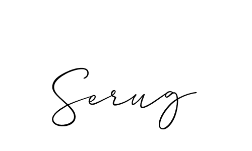 Create a beautiful signature design for name Serug. With this signature (Allison_Script) fonts, you can make a handwritten signature for free. Serug signature style 2 images and pictures png