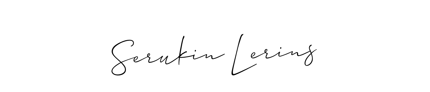 The best way (Allison_Script) to make a short signature is to pick only two or three words in your name. The name Serukin Lerins include a total of six letters. For converting this name. Serukin Lerins signature style 2 images and pictures png