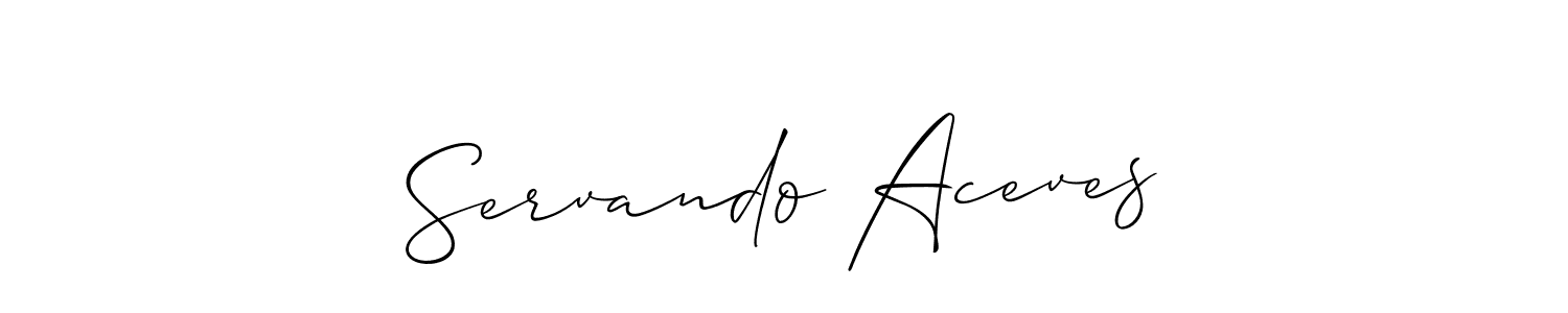 Use a signature maker to create a handwritten signature online. With this signature software, you can design (Allison_Script) your own signature for name Servando Aceves. Servando Aceves signature style 2 images and pictures png