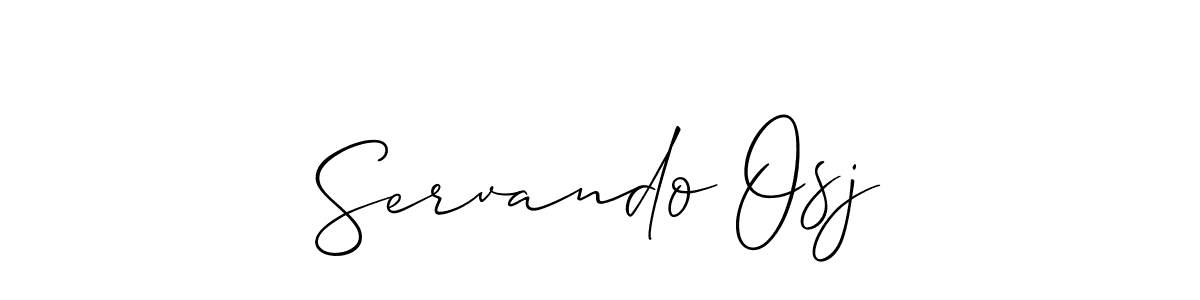 Use a signature maker to create a handwritten signature online. With this signature software, you can design (Allison_Script) your own signature for name Servando Osj. Servando Osj signature style 2 images and pictures png