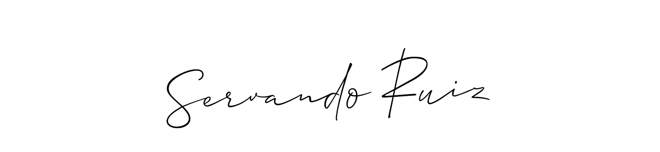 How to make Servando Ruiz signature? Allison_Script is a professional autograph style. Create handwritten signature for Servando Ruiz name. Servando Ruiz signature style 2 images and pictures png