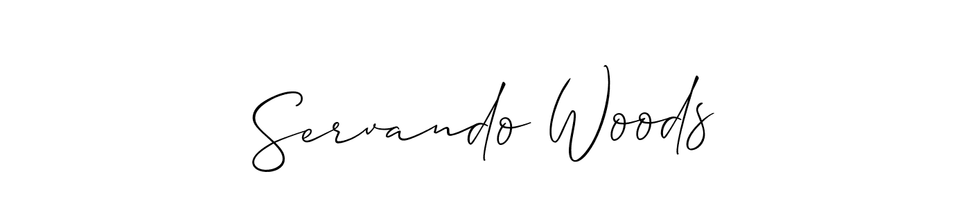 How to make Servando Woods name signature. Use Allison_Script style for creating short signs online. This is the latest handwritten sign. Servando Woods signature style 2 images and pictures png