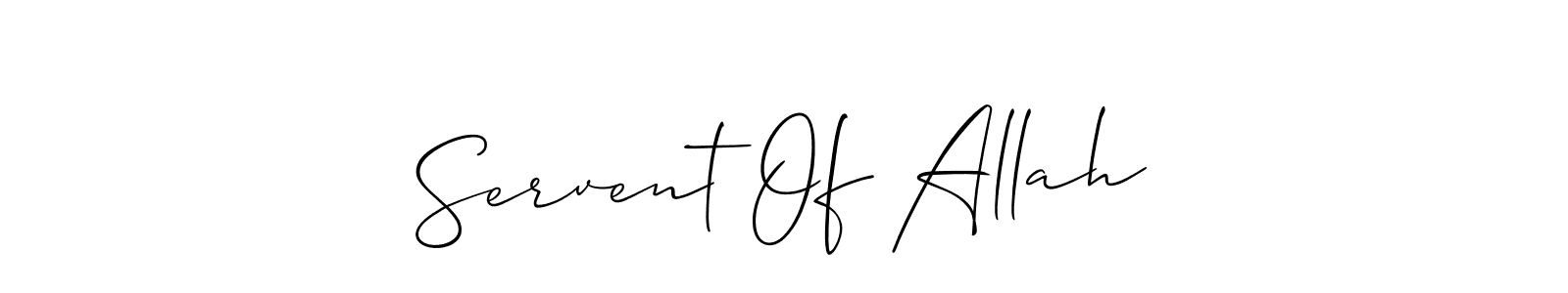 It looks lik you need a new signature style for name Servent Of Allah. Design unique handwritten (Allison_Script) signature with our free signature maker in just a few clicks. Servent Of Allah signature style 2 images and pictures png