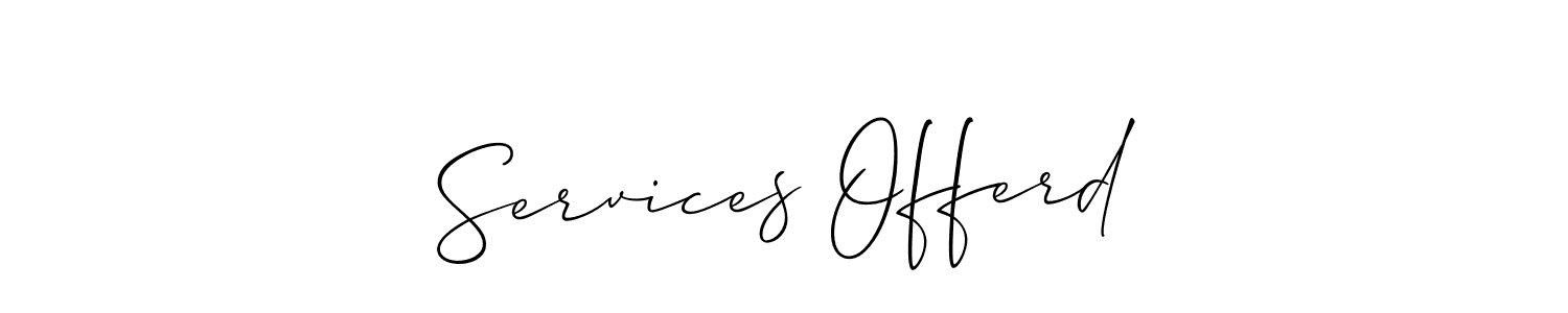 This is the best signature style for the Services Offerd name. Also you like these signature font (Allison_Script). Mix name signature. Services Offerd signature style 2 images and pictures png
