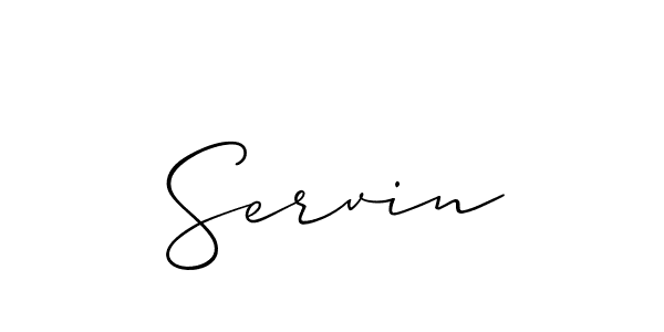 Design your own signature with our free online signature maker. With this signature software, you can create a handwritten (Allison_Script) signature for name Servin. Servin signature style 2 images and pictures png