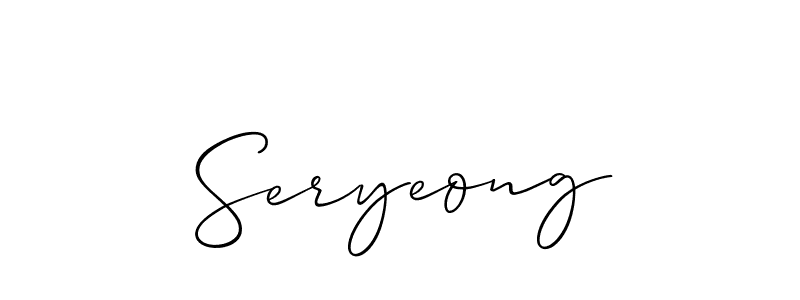 How to make Seryeong name signature. Use Allison_Script style for creating short signs online. This is the latest handwritten sign. Seryeong signature style 2 images and pictures png