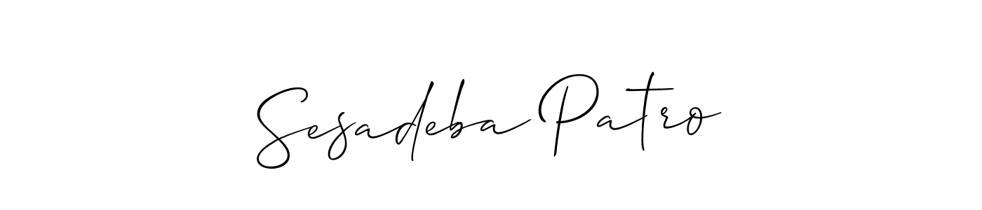 Also You can easily find your signature by using the search form. We will create Sesadeba Patro name handwritten signature images for you free of cost using Allison_Script sign style. Sesadeba Patro signature style 2 images and pictures png