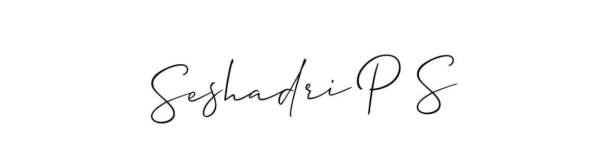 if you are searching for the best signature style for your name Seshadri P S. so please give up your signature search. here we have designed multiple signature styles  using Allison_Script. Seshadri P S signature style 2 images and pictures png