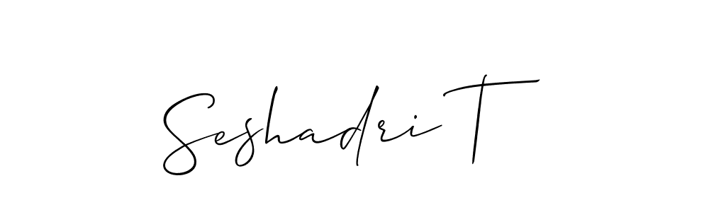 How to make Seshadri T name signature. Use Allison_Script style for creating short signs online. This is the latest handwritten sign. Seshadri T signature style 2 images and pictures png