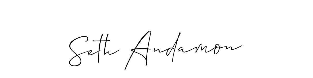 Make a beautiful signature design for name Seth Andamon. With this signature (Allison_Script) style, you can create a handwritten signature for free. Seth Andamon signature style 2 images and pictures png