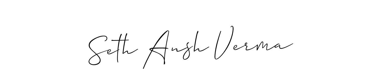 It looks lik you need a new signature style for name Seth Ansh Verma. Design unique handwritten (Allison_Script) signature with our free signature maker in just a few clicks. Seth Ansh Verma signature style 2 images and pictures png