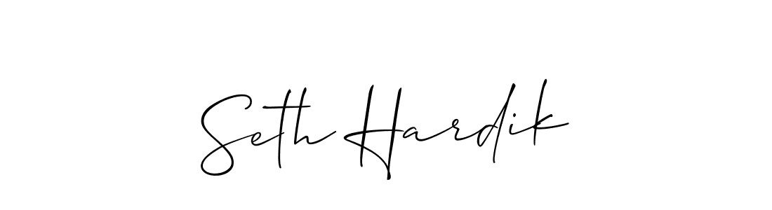 How to make Seth Hardik name signature. Use Allison_Script style for creating short signs online. This is the latest handwritten sign. Seth Hardik signature style 2 images and pictures png