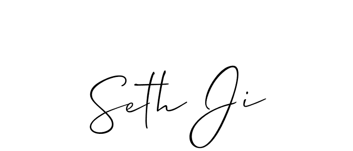 Create a beautiful signature design for name Seth Ji. With this signature (Allison_Script) fonts, you can make a handwritten signature for free. Seth Ji signature style 2 images and pictures png