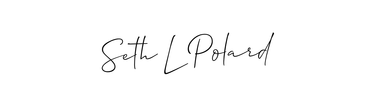 How to Draw Seth L Polard signature style? Allison_Script is a latest design signature styles for name Seth L Polard. Seth L Polard signature style 2 images and pictures png