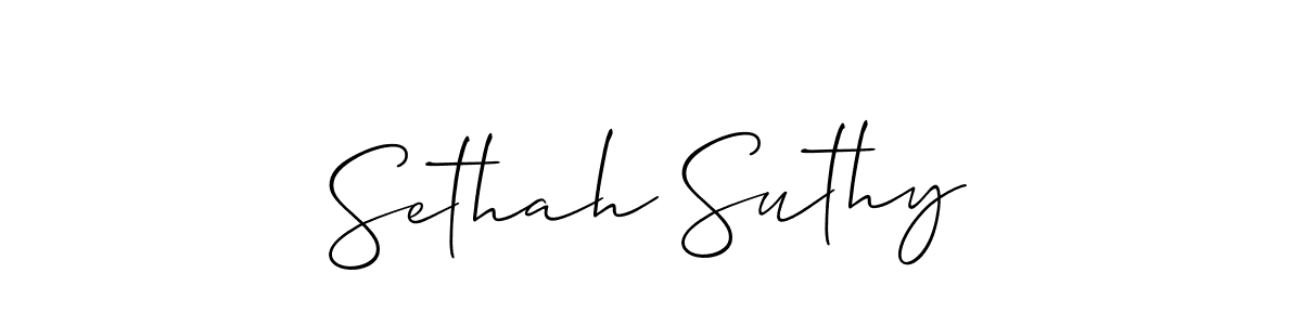 Also we have Sethah Suthy name is the best signature style. Create professional handwritten signature collection using Allison_Script autograph style. Sethah Suthy signature style 2 images and pictures png