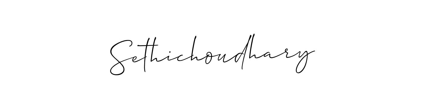 The best way (Allison_Script) to make a short signature is to pick only two or three words in your name. The name Sethichoudhary include a total of six letters. For converting this name. Sethichoudhary signature style 2 images and pictures png