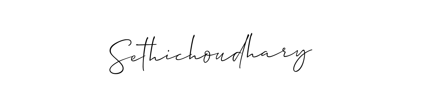 The best way (Allison_Script) to make a short signature is to pick only two or three words in your name. The name Sethichoudhary include a total of six letters. For converting this name. Sethichoudhary signature style 2 images and pictures png