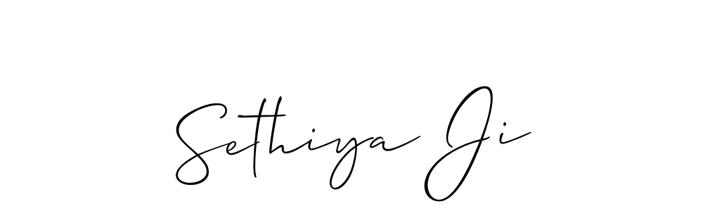 Also we have Sethiya Ji name is the best signature style. Create professional handwritten signature collection using Allison_Script autograph style. Sethiya Ji signature style 2 images and pictures png