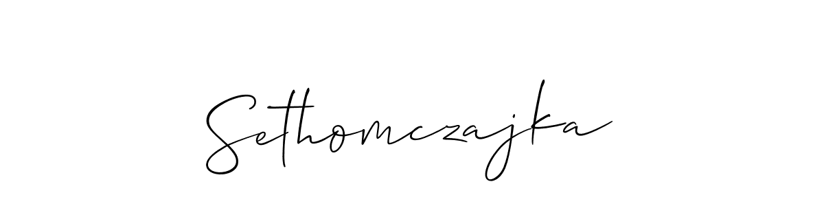 Make a beautiful signature design for name Sethomczajka. With this signature (Allison_Script) style, you can create a handwritten signature for free. Sethomczajka signature style 2 images and pictures png