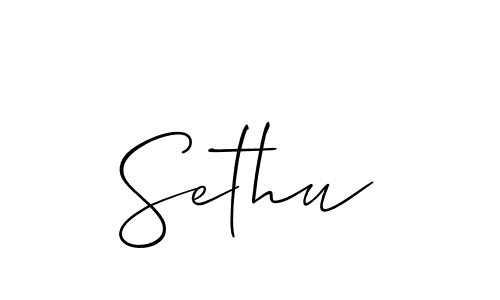 if you are searching for the best signature style for your name Sethu. so please give up your signature search. here we have designed multiple signature styles  using Allison_Script. Sethu signature style 2 images and pictures png