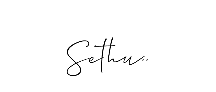 Allison_Script is a professional signature style that is perfect for those who want to add a touch of class to their signature. It is also a great choice for those who want to make their signature more unique. Get Sethu.. name to fancy signature for free. Sethu.. signature style 2 images and pictures png