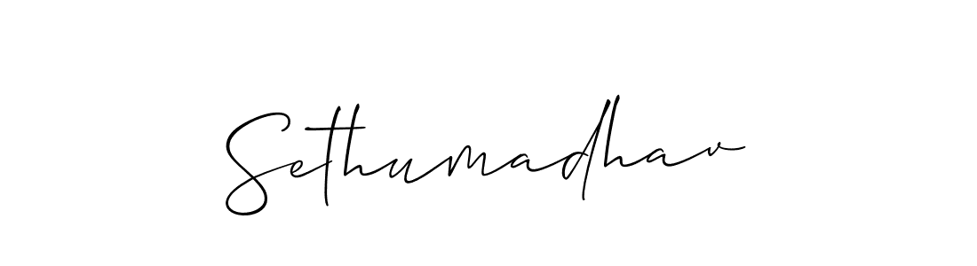 It looks lik you need a new signature style for name Sethumadhav. Design unique handwritten (Allison_Script) signature with our free signature maker in just a few clicks. Sethumadhav signature style 2 images and pictures png