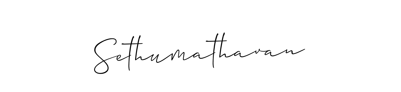 How to make Sethumathavan signature? Allison_Script is a professional autograph style. Create handwritten signature for Sethumathavan name. Sethumathavan signature style 2 images and pictures png