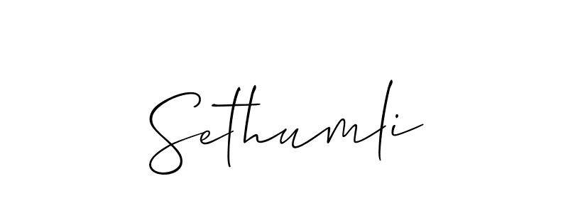 You should practise on your own different ways (Allison_Script) to write your name (Sethumli) in signature. don't let someone else do it for you. Sethumli signature style 2 images and pictures png