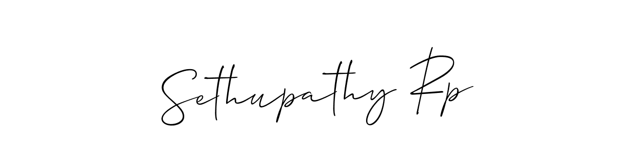 It looks lik you need a new signature style for name Sethupathy Rp. Design unique handwritten (Allison_Script) signature with our free signature maker in just a few clicks. Sethupathy Rp signature style 2 images and pictures png