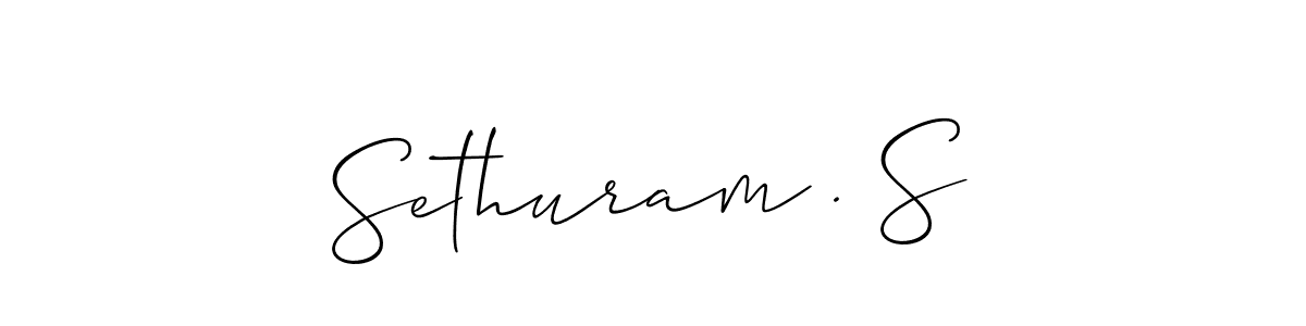 You should practise on your own different ways (Allison_Script) to write your name (Sethuram . S) in signature. don't let someone else do it for you. Sethuram . S signature style 2 images and pictures png