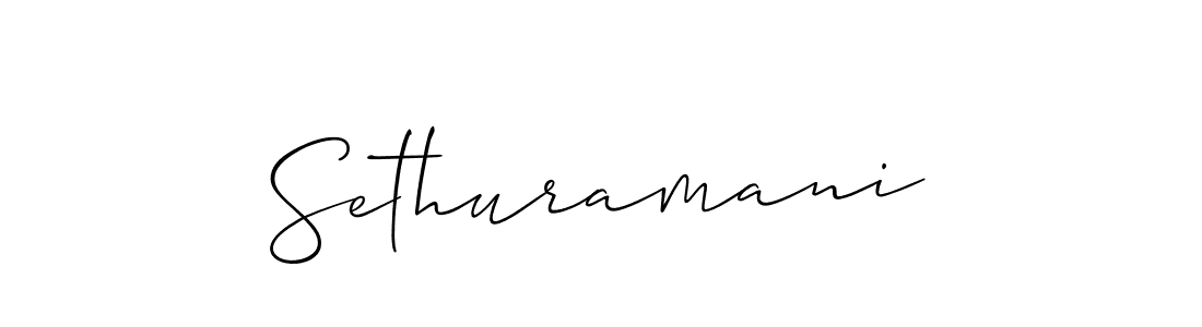 if you are searching for the best signature style for your name Sethuramani. so please give up your signature search. here we have designed multiple signature styles  using Allison_Script. Sethuramani signature style 2 images and pictures png