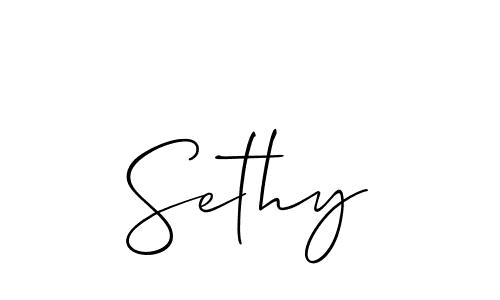 How to make Sethy signature? Allison_Script is a professional autograph style. Create handwritten signature for Sethy name. Sethy signature style 2 images and pictures png