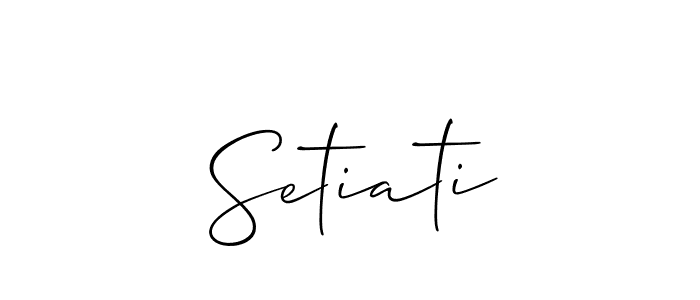 Make a beautiful signature design for name Setiati. With this signature (Allison_Script) style, you can create a handwritten signature for free. Setiati signature style 2 images and pictures png