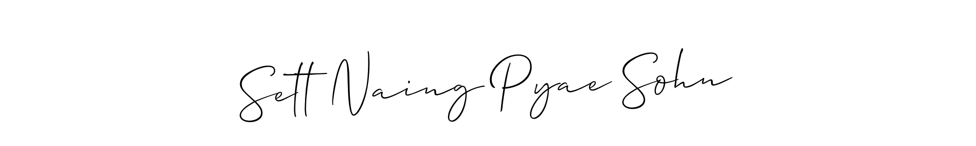 Sett Naing Pyae Sohn stylish signature style. Best Handwritten Sign (Allison_Script) for my name. Handwritten Signature Collection Ideas for my name Sett Naing Pyae Sohn. Sett Naing Pyae Sohn signature style 2 images and pictures png