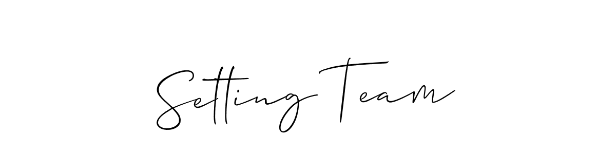 How to make Setting Team signature? Allison_Script is a professional autograph style. Create handwritten signature for Setting Team name. Setting Team signature style 2 images and pictures png