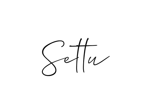 Design your own signature with our free online signature maker. With this signature software, you can create a handwritten (Allison_Script) signature for name Settu. Settu signature style 2 images and pictures png