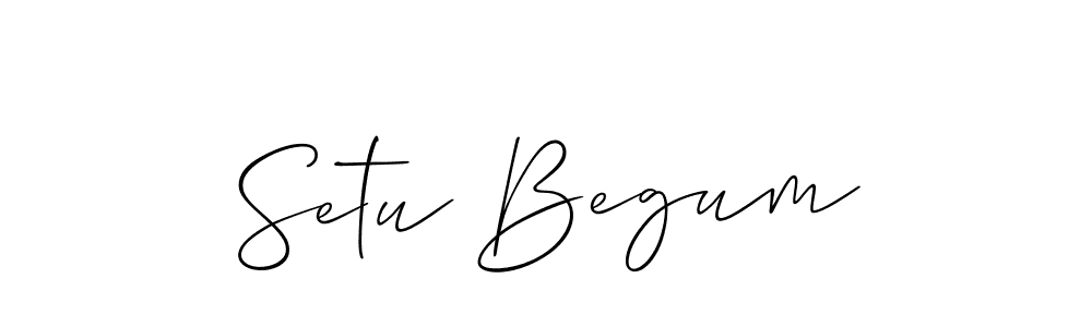 Make a short Setu Begum signature style. Manage your documents anywhere anytime using Allison_Script. Create and add eSignatures, submit forms, share and send files easily. Setu Begum signature style 2 images and pictures png