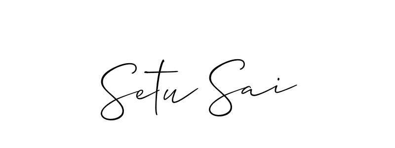 Use a signature maker to create a handwritten signature online. With this signature software, you can design (Allison_Script) your own signature for name Setu Sai. Setu Sai signature style 2 images and pictures png