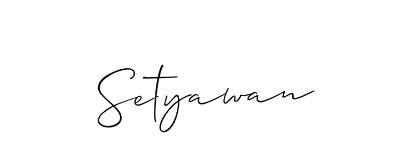 Similarly Allison_Script is the best handwritten signature design. Signature creator online .You can use it as an online autograph creator for name Setyawan. Setyawan signature style 2 images and pictures png