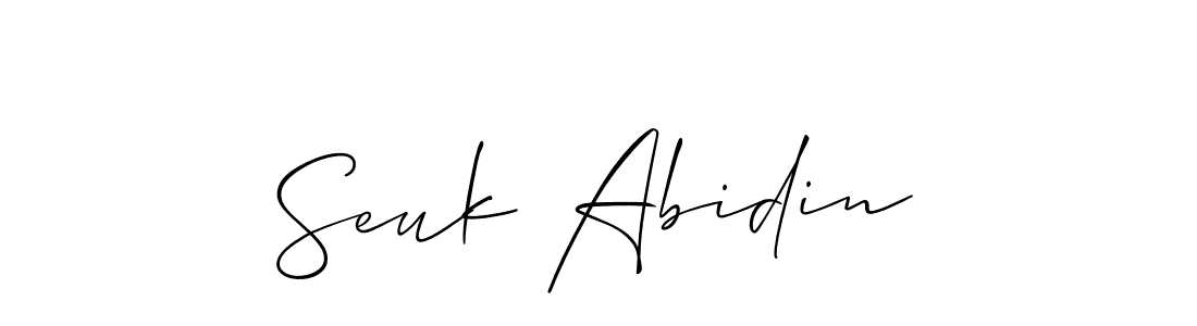 How to make Seuk Abidin name signature. Use Allison_Script style for creating short signs online. This is the latest handwritten sign. Seuk Abidin signature style 2 images and pictures png