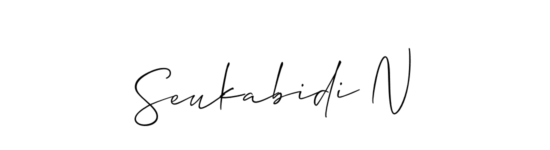 It looks lik you need a new signature style for name Seukabidi N. Design unique handwritten (Allison_Script) signature with our free signature maker in just a few clicks. Seukabidi N signature style 2 images and pictures png