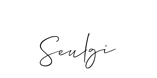 Use a signature maker to create a handwritten signature online. With this signature software, you can design (Allison_Script) your own signature for name Seulgi. Seulgi signature style 2 images and pictures png