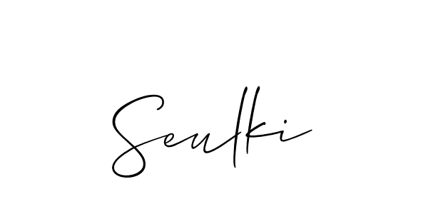 How to make Seulki signature? Allison_Script is a professional autograph style. Create handwritten signature for Seulki name. Seulki signature style 2 images and pictures png