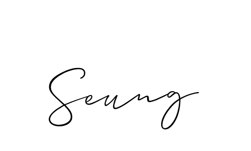 Allison_Script is a professional signature style that is perfect for those who want to add a touch of class to their signature. It is also a great choice for those who want to make their signature more unique. Get Seung name to fancy signature for free. Seung signature style 2 images and pictures png