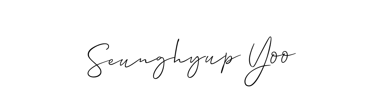 Make a short Seunghyup Yoo signature style. Manage your documents anywhere anytime using Allison_Script. Create and add eSignatures, submit forms, share and send files easily. Seunghyup Yoo signature style 2 images and pictures png