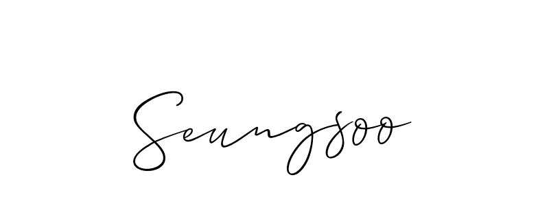 if you are searching for the best signature style for your name Seungsoo. so please give up your signature search. here we have designed multiple signature styles  using Allison_Script. Seungsoo signature style 2 images and pictures png